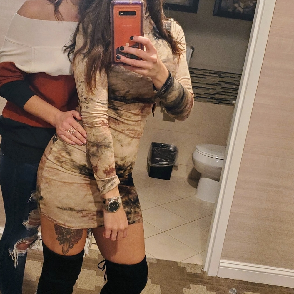 Long Sleeve Tye Die Dress
